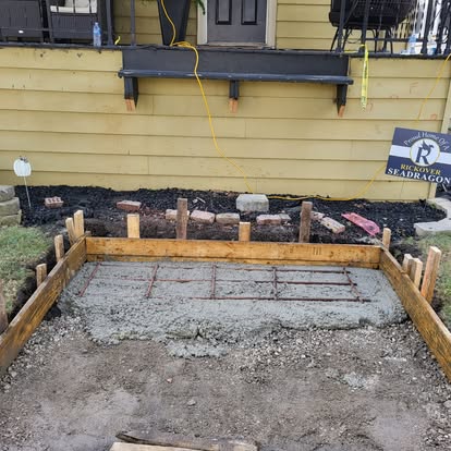 Foundation formwork with rebar