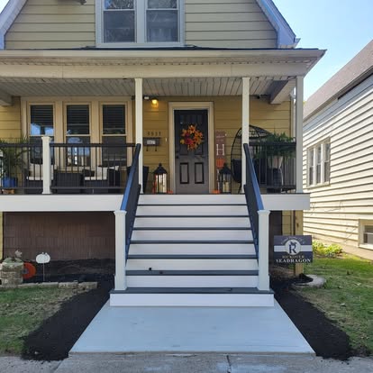 Concrete porch and steps