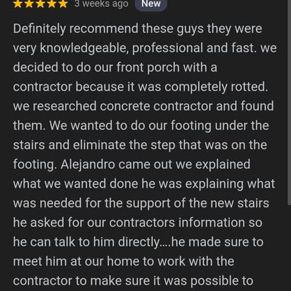 Perez Concrete worker finishing concrete steps